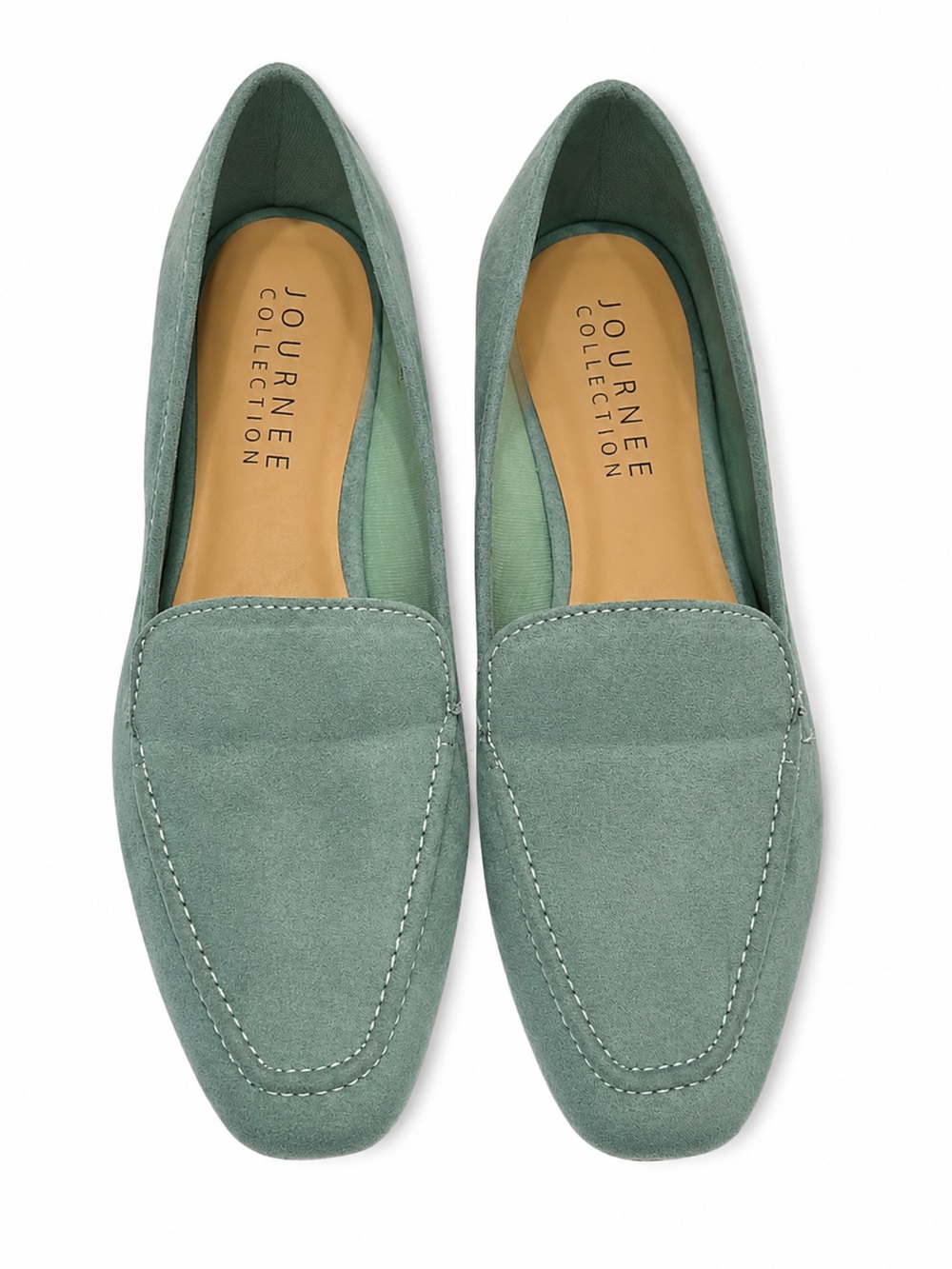 Journee Collection women’s  Suede Loafers in Sage 9.5 new no box travel shoes